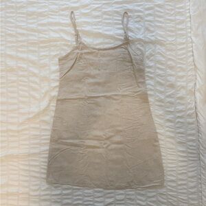 Linen Blend Mini Slip Dress
